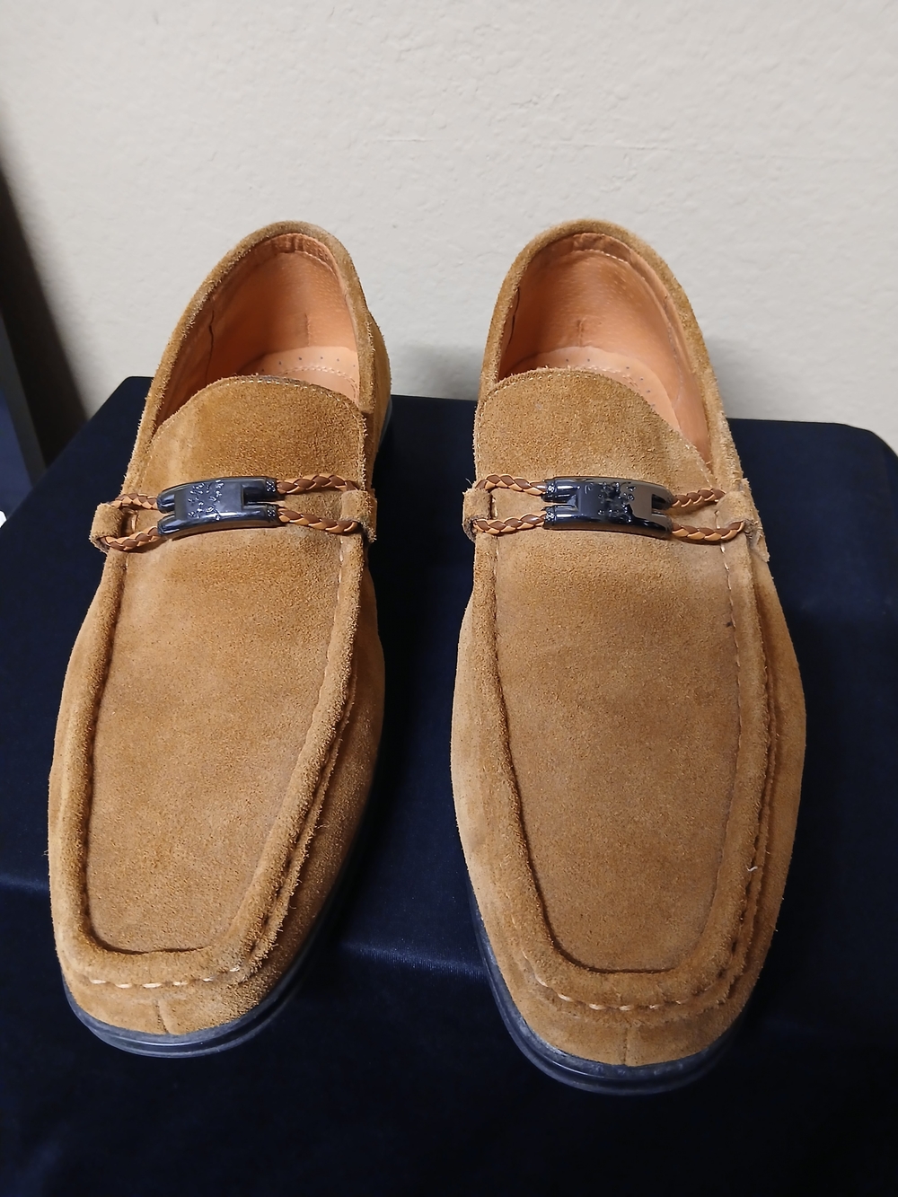 Stacy Adams Tan Suede Bit Loafers